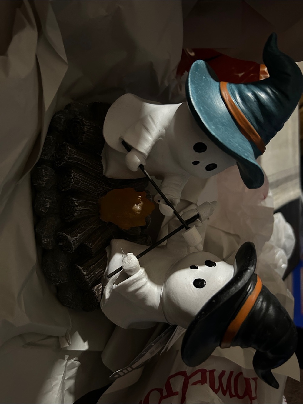 Halloween ghost  White and Blue hats camping